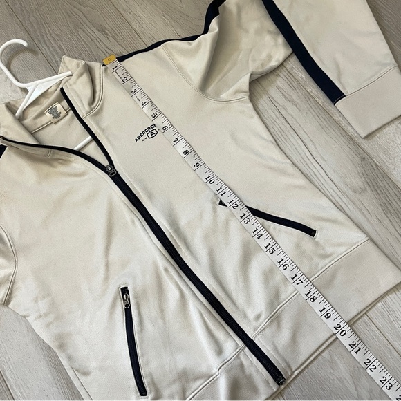 Abercrombie & Fitch Jacket full zip sporty womens Cream (small) athleisure retro - Picture 6 of 6